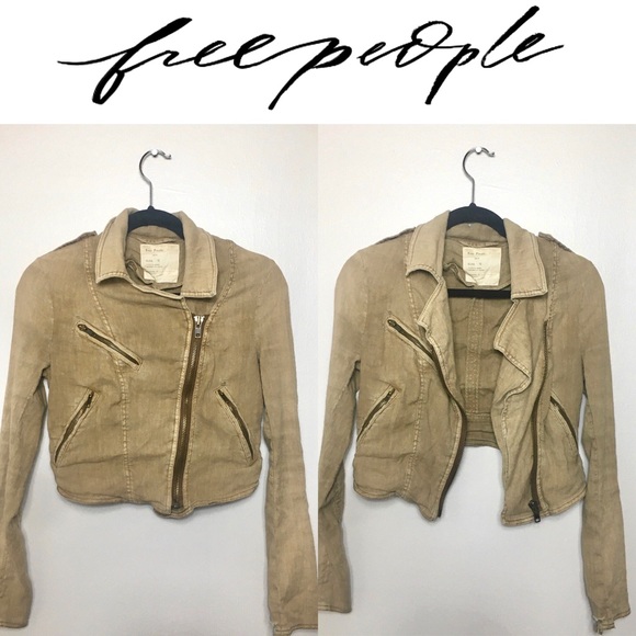 Free People Jackets & Blazers - Free People Distressed Zip Up Jacket